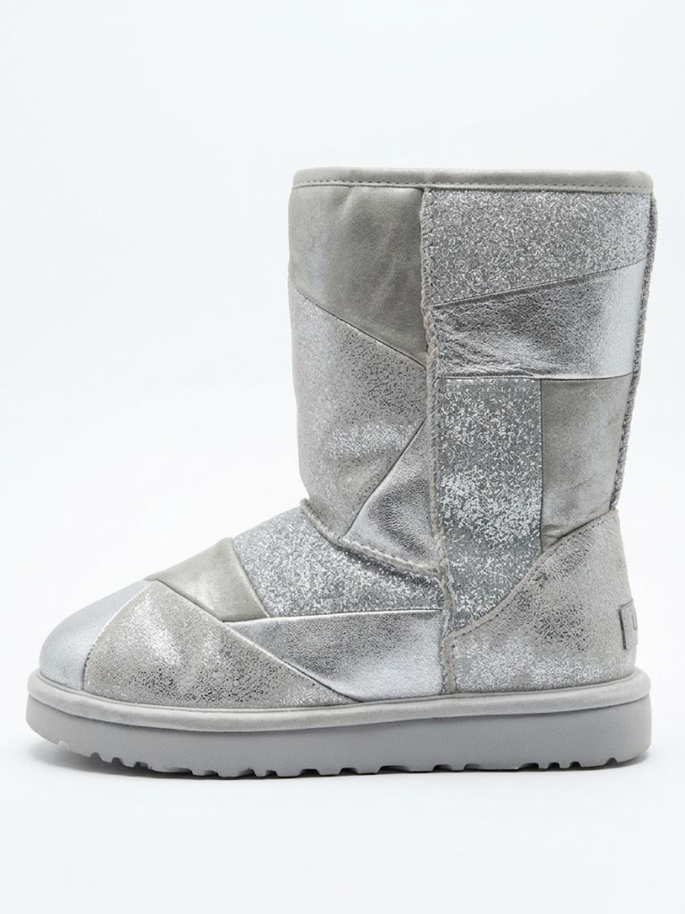 UGG Silver Patchwork Glitter Short Boot